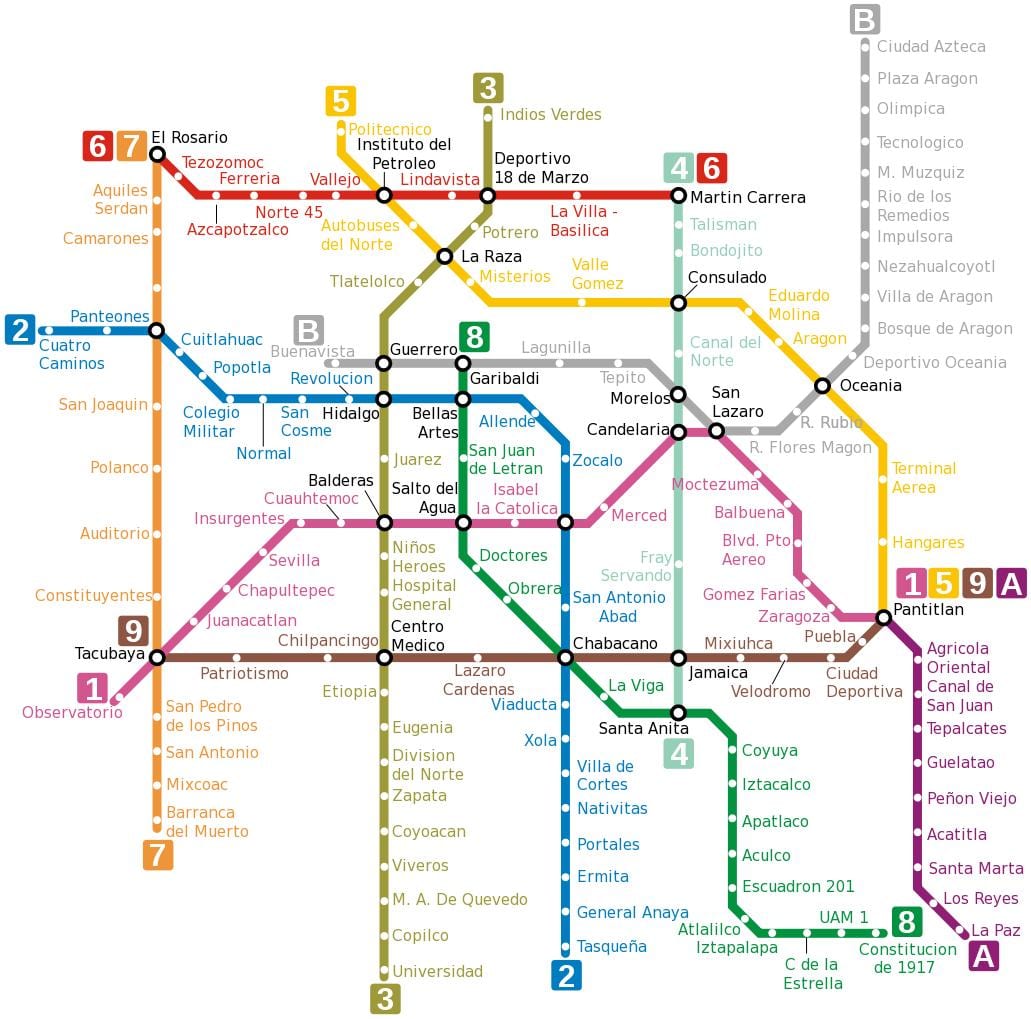 метроны газрын зураг Мексик