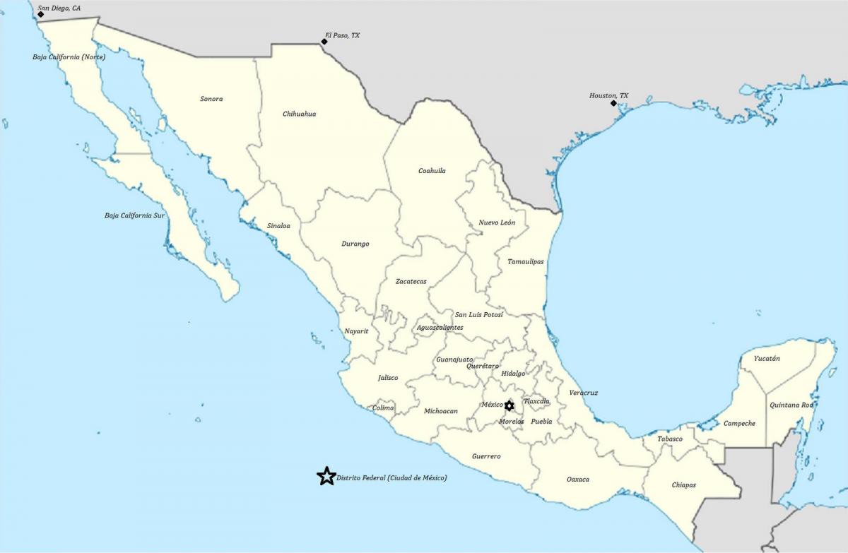 улс Мексик газрын зураг