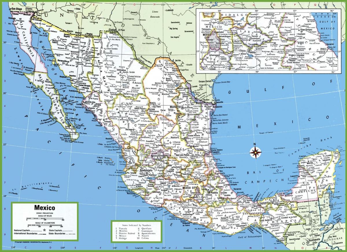 хот Мексик газрын зураг