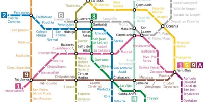 Метроны газрын зураг Мексик