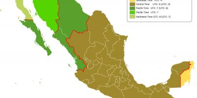 Цагийн бүсийг газрын зураг Мексик